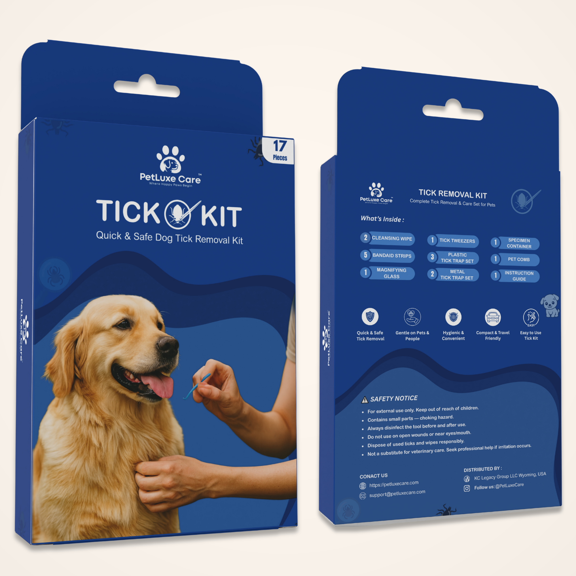 PetLuxe Care Tick Removal Kit for Dogs & Cats