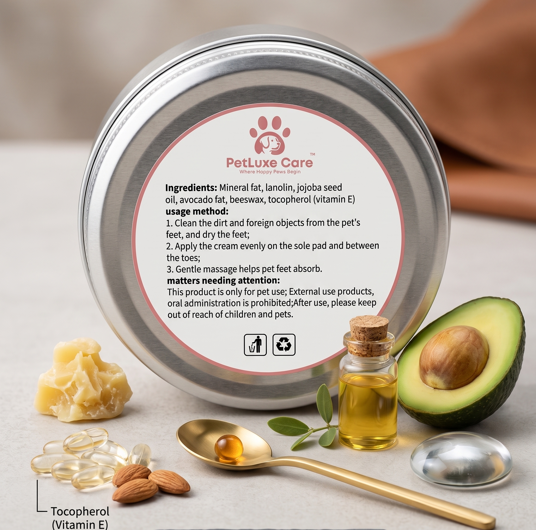PetLuxe Care Natural Paw Balm | Moisturizing Paw Care for Dogs & Cats